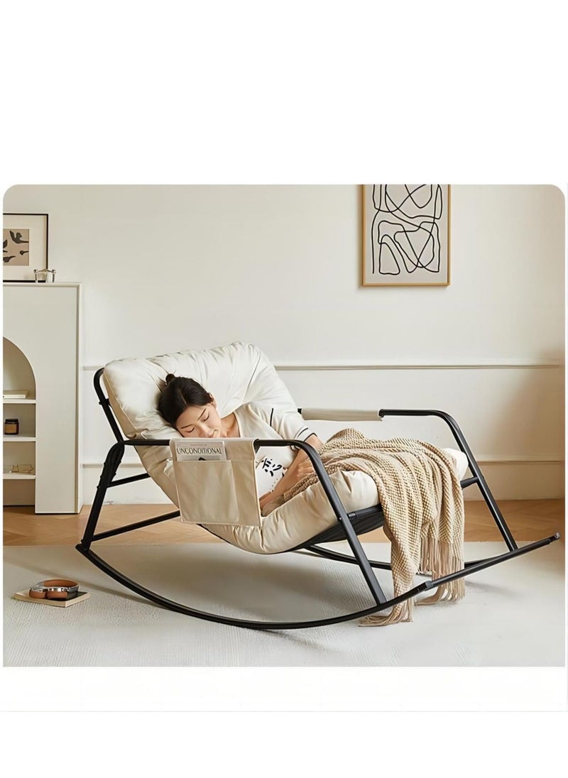 Cool Baby COOLBABY Extra Large Leisure Armrest Rocking Chair Comfortable Lunch Break Chair Thickened Technology Cloth Pad Steel Legs Suitable For Living Room Bedroom And Balcony  - Image 3