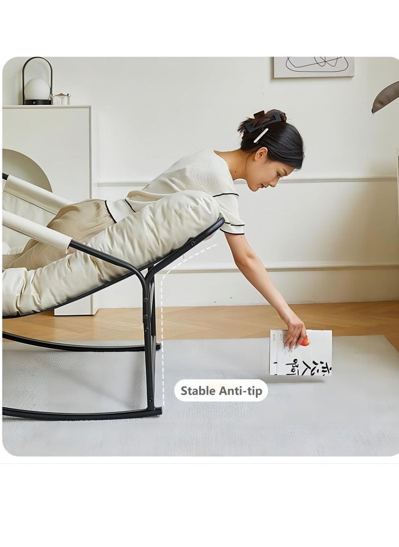 Cool Baby COOLBABY Extra Large Leisure Armrest Rocking Chair Comfortable Lunch Break Chair Thickened Technology Cloth Pad Steel Legs Suitable For Living Room Bedroom And Balcony  - Image 4
