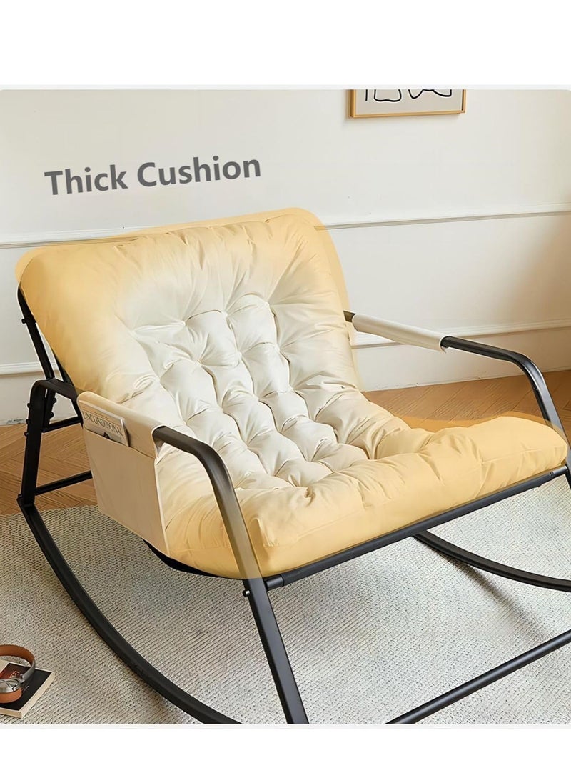 Cool Baby COOLBABY Extra Large Leisure Armrest Rocking Chair Comfortable Lunch Break Chair Thickened Technology Cloth Pad Steel Legs Suitable For Living Room Bedroom And Balcony  - Image 2