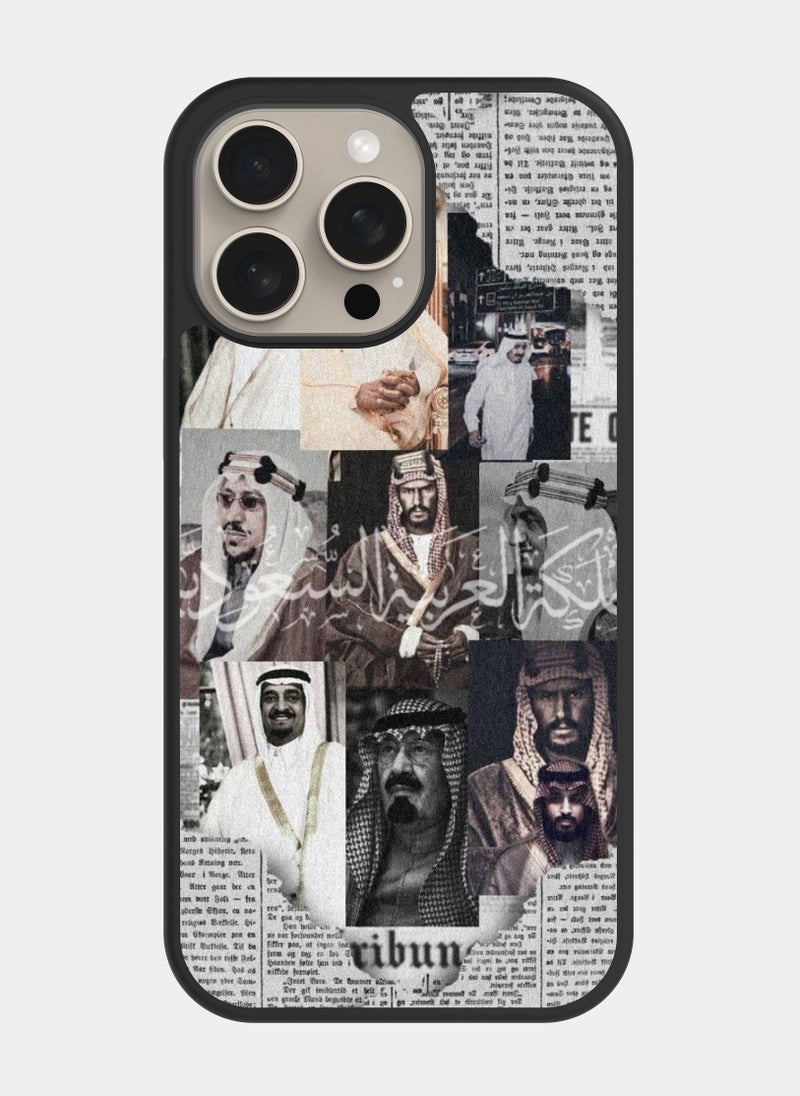 بكسلات كفر ايفون 15 برو ماكس ملوك السعودية رمادي - Image 1