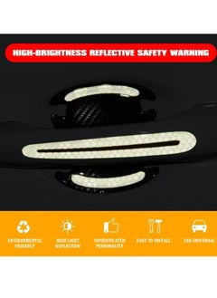 Generic 8Pcs 3D Car Door Handle Cup Protector, Reflective Stripe Stickers Anti-Scratch Car Outdoor Safety Warning Marker, Universal Car Door Handle Cup Protector Suitable for Cars, Trucks, SUVs(White)  - Image 5