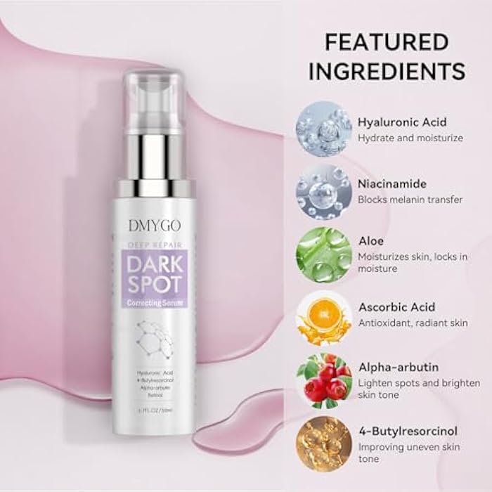 DMYGO Dark Spot Remover for Face, Dark Spot Corrector for Age Spot Sun Spot Brown Spot Melasma Uneven Skin Tone, with Vitamin C and Hyaluronic Acid for Women and Men, 1.7 FL OZ - Image 5