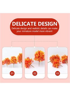 Generic Home Decor 2pcs Miniature Artificial Maple Tree Artificial Maple Tree Model Ornament Plastic Tree Miniature Figurine for Micro Landscape Plant Pot Ornament 19cm Fall Decor  - Image 2
