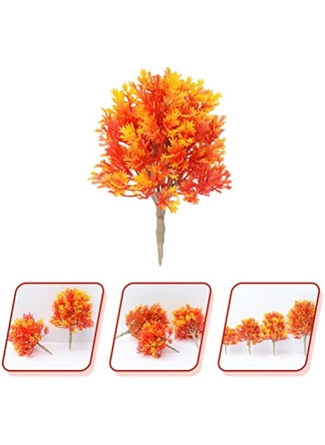 Generic Home Decor 2pcs Miniature Artificial Maple Tree Artificial Maple Tree Model Ornament Plastic Tree Miniature Figurine for Micro Landscape Plant Pot Ornament 19cm Fall Decor  - Image 3