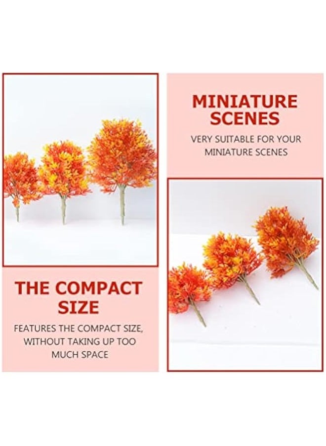 Generic Home Decor 2pcs Miniature Artificial Maple Tree Artificial Maple Tree Model Ornament Plastic Tree Miniature Figurine for Micro Landscape Plant Pot Ornament 19cm Fall Decor  - Image 4