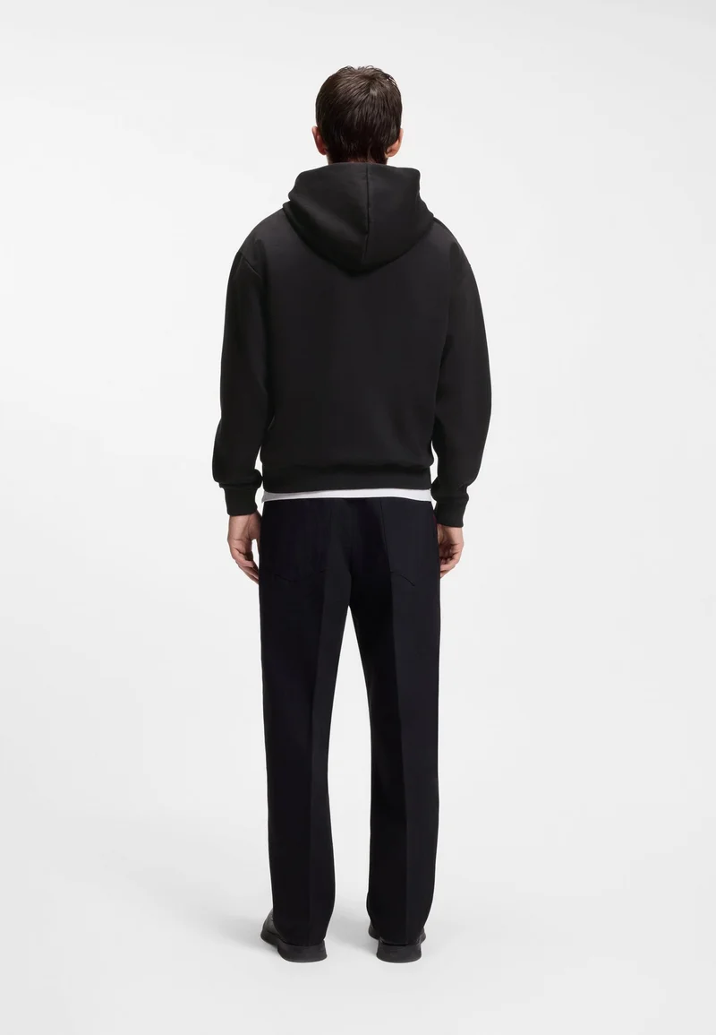 HUGO Relaxed-fit hoodie in stretch cotton with contrast inner