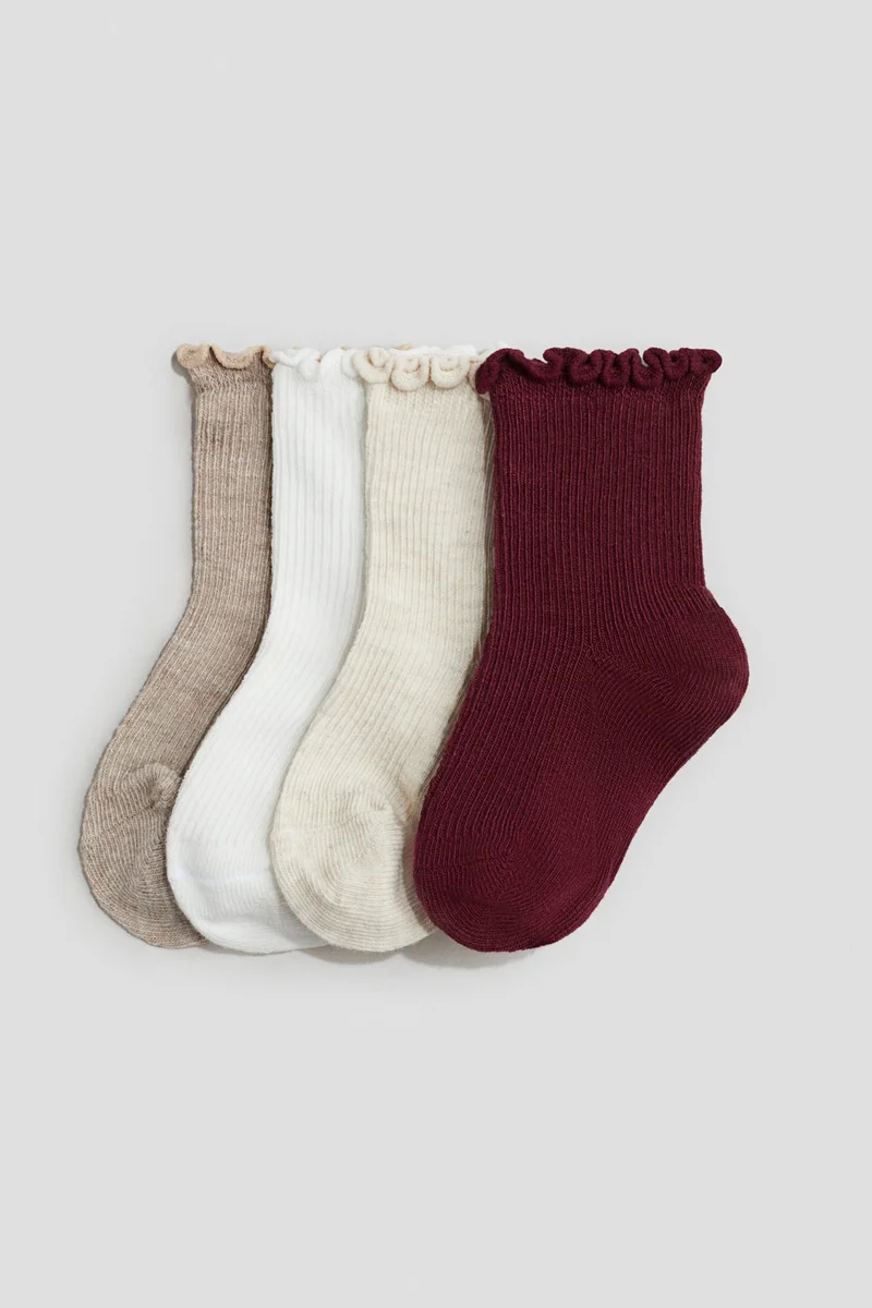 H&M 4-pack overlock-detail socks