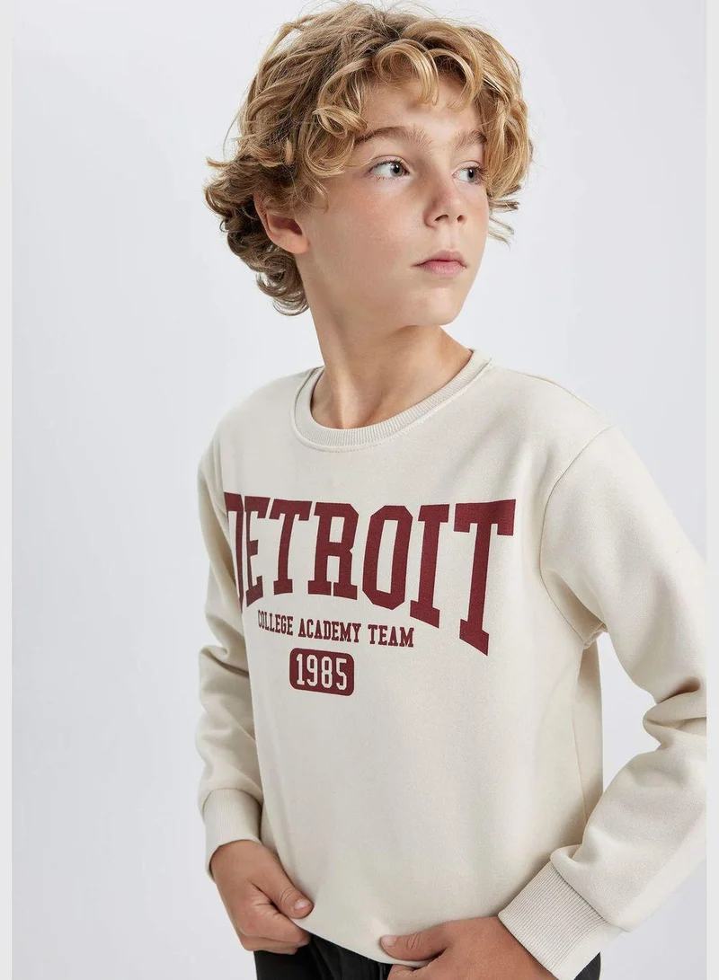 DeFacto Boy Crew Neck Long Sleeve Knitted Sweatshirt