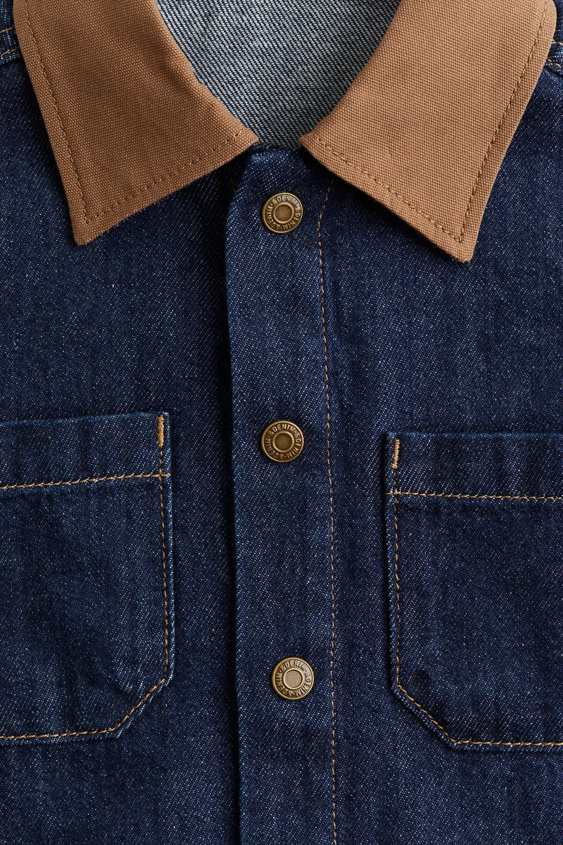 اتش اند ام قميص دنيم فضفاض