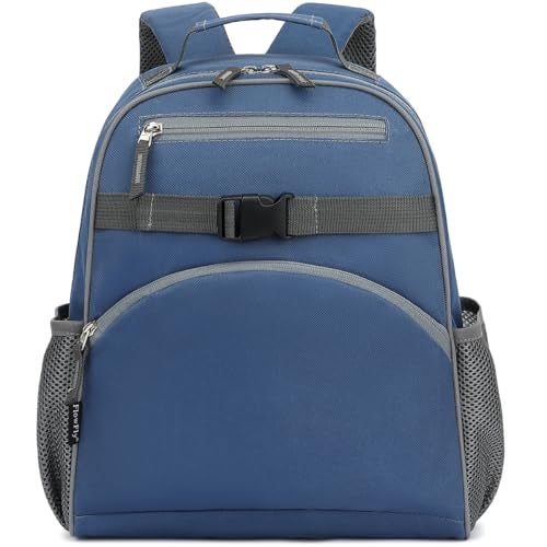 FlowFly Kids Backpack for Toddler Boys Girls Simple Lightweight Bookbag for Daycare Kindergarten Elementary School Travel Small Modern Bag Medium 15 Cyan - Image 1
