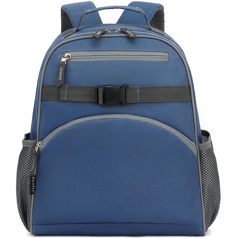 FlowFly Kids Backpack for Toddler Boys Girls Simple Lightweight Bookbag for Daycare Kindergarten Elementary School Travel Small Modern Bag Medium 15 Cyan - Image 2