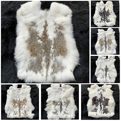 yingda1992 Natural Spotted Tanned Rabbit Skin Fur Pelts Hide Decorative (12'' By 14'') 2Pack - Image 1