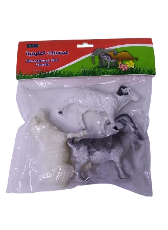 Craft-Farm Animals Figurines Set, Sheep and Goat Figures,