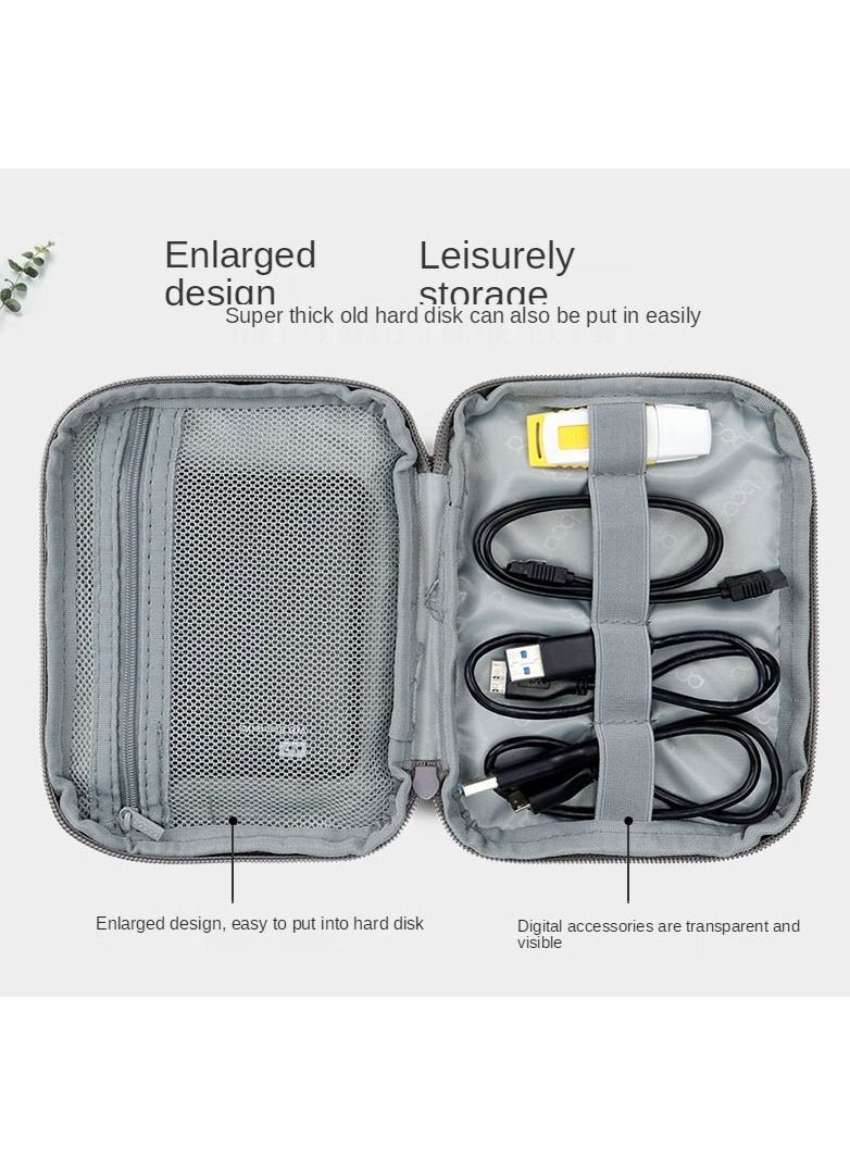 Electronic Accessories Bag, Gadget Organizer Case, Travel cable Storage Pouch for charger, USB, Earphones, SD Memory Cards Flash Hard Drives, Power Banks, Adapters or Camera Accessories Grey  - Image 4