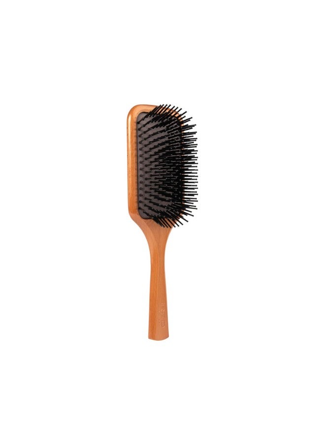 Red by Kiss Red by Kiss Evergreen Wooden Square Paddle Hair Brush, 100% Beechwood, Long Bristles, Detangling, For All Hair Types, Sustainable, Painless Detangling, Air Ventilation Hole, Wet Dry Hair, Unisex  - Image 4