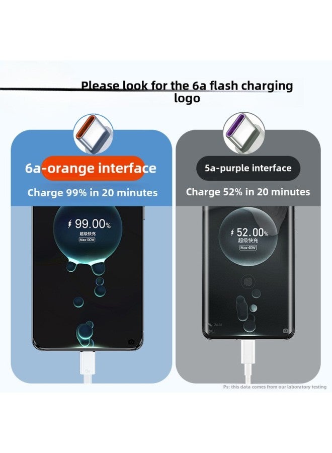 Type-c Data Cable For Huawei Tpyec6A Fast Charge P70p30p40mate Glory Nova7pro Millet-Colour:6a Super Flash Charge/classic Black -0.25m - Image 3