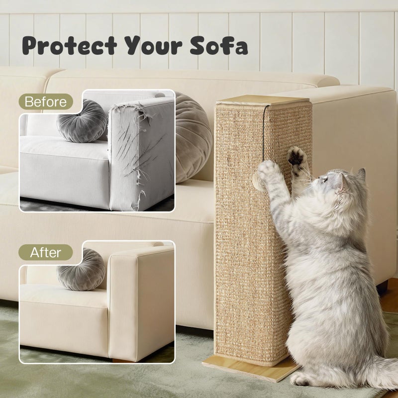GreenPetopia Wooden Couch Corner Cat Scratcher with Sisal Scratching Mat, Adjustable Couch Cat Scratch Protector with Adjustable Buckles, Couch Corner Protectors for Cats, Cat Scratch Furniture Protector for Sofa - Image 2
