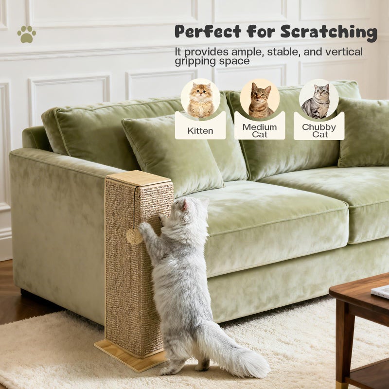 GreenPetopia Wooden Couch Corner Cat Scratcher with Sisal Scratching Mat, Adjustable Couch Cat Scratch Protector with Adjustable Buckles, Couch Corner Protectors for Cats, Cat Scratch Furniture Protector for Sofa - Image 5