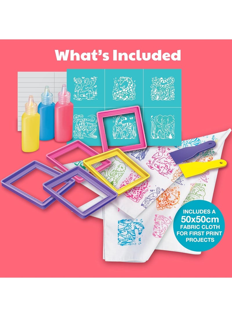 4m مجموعة 4M KidzMaker للطباعة بالشاشة سهلة الاستخدام – مجموعة الفنون والحرف اليدوية DIY مع الإطارات، والقوالب، والألوان، والتعليمات لإنشاء تصاميم مخصصة على القماش – نشاط إبداعي للأطفال من عمر 8 سنوات فما فوق | 00-04797 - Image 3