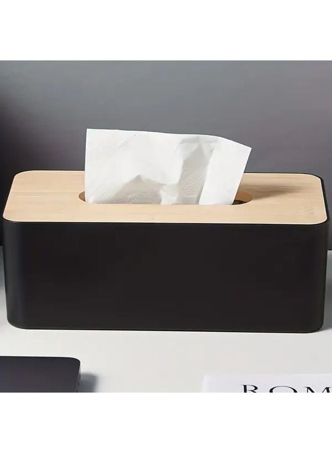 White Modern Bathroom Tissue Box Holder Minimalist Space Saving Vanity Countertop - Image 5