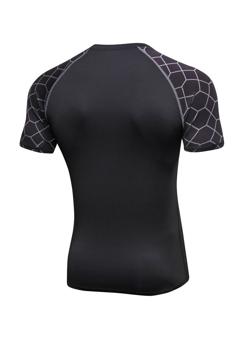 نيبمينينت Men Quick Dry Breathable Elastic T-Shirt Grey - Image 2