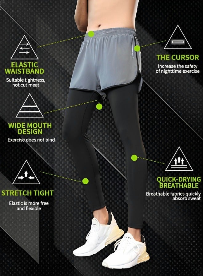 GROIC Leggings Slimming Booty Pants for Men,Workout Scrunch Squat Proof Tights,Fit Compression Baselayer Running Tights with Phone Pocket - Image 3