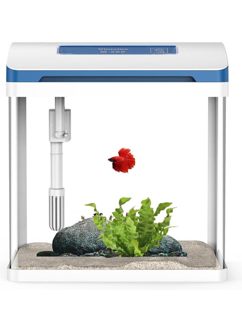 5.5Gallon High-Transparency Fish Tanks, Betta and Goldfish Tanks with Filter, Light, Seven-Color LED, Integrated Oxygenation, Filtration, and Circulation, and Aquarium