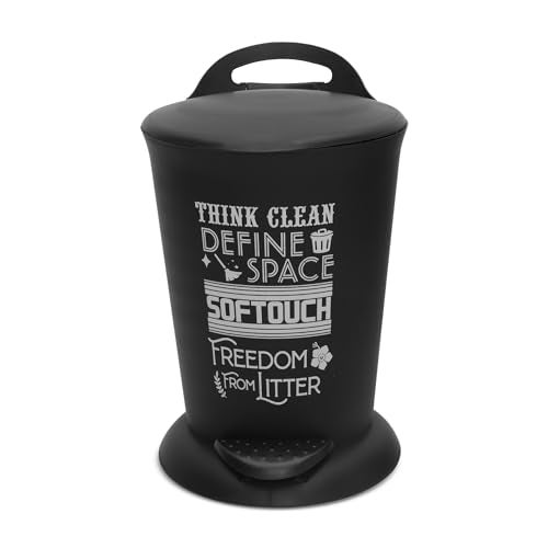 JAYPEE BITS BIN Pedal Bin with Plastic Bucket And Lid | Garbage Bin Trash Can Pedal Waste Bin |Round Shape Dustbin For Home, Kitchen, Bathroom, Office, 4 Litre, Black - Image 1
