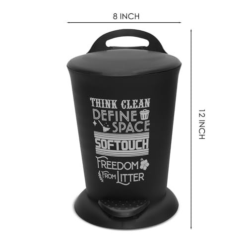 JAYPEE BITS BIN Pedal Bin with Plastic Bucket And Lid | Garbage Bin Trash Can Pedal Waste Bin |Round Shape Dustbin For Home, Kitchen, Bathroom, Office, 4 Litre, Black - Image 5