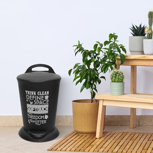 JAYPEE BITS BIN Pedal Bin with Plastic Bucket And Lid | Garbage Bin Trash Can Pedal Waste Bin |Round Shape Dustbin For Home, Kitchen, Bathroom, Office, 4 Litre, Black - Image 2