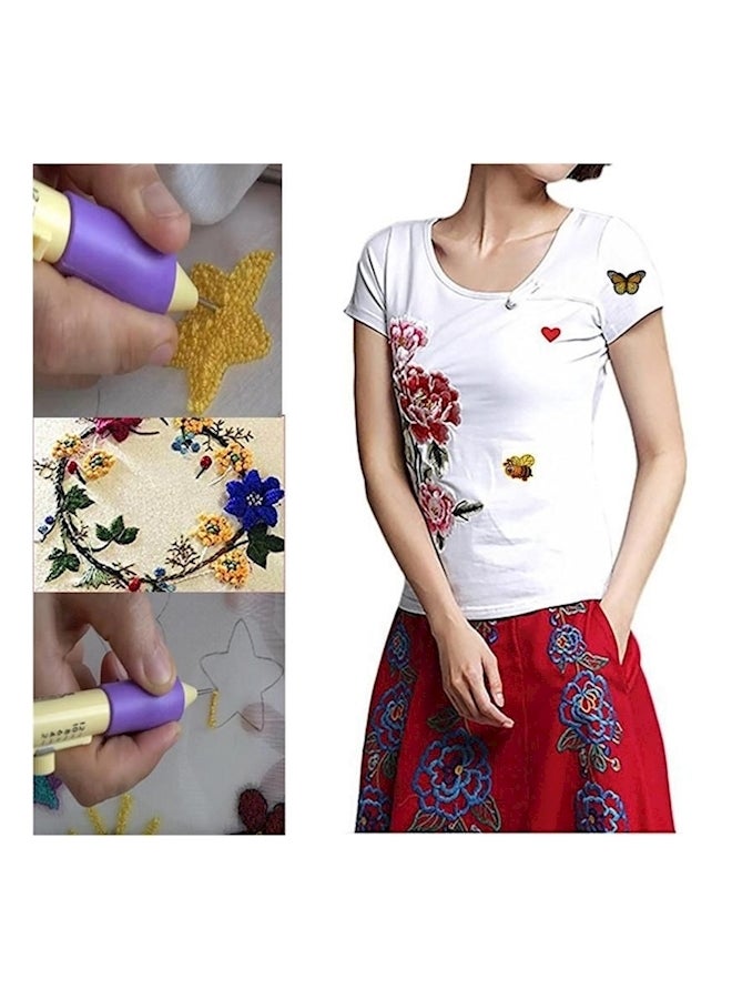 Embroidery Patterns Punch Needle Kit Craft Tool Embroidery Pen Set Multi Color - Image 2