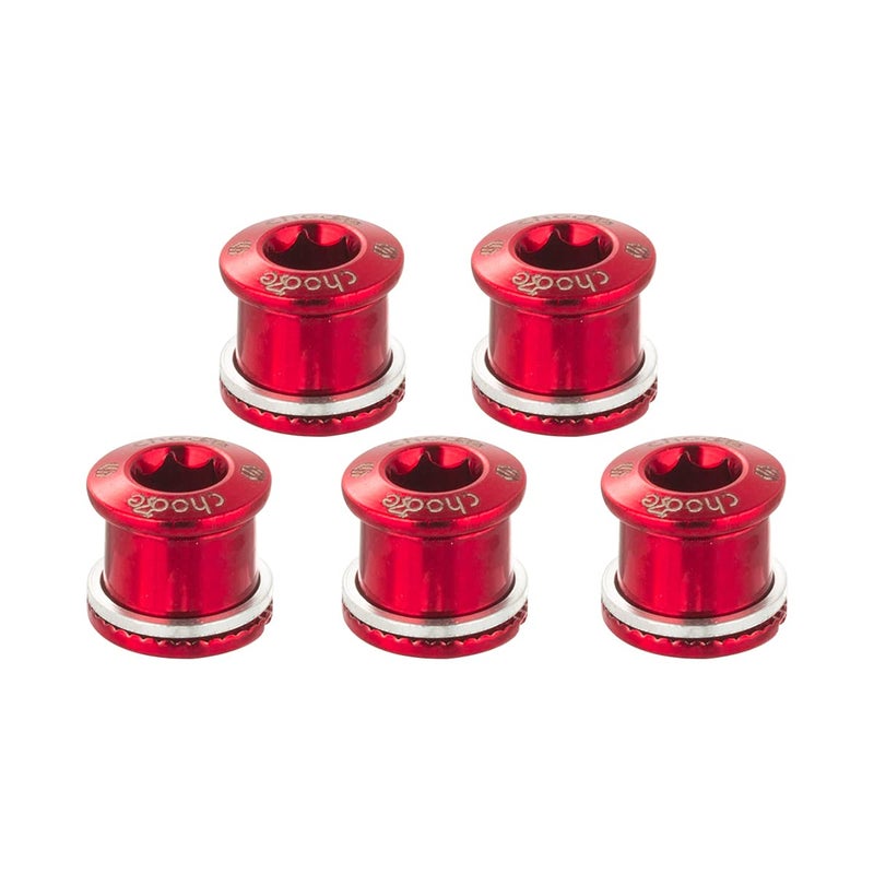 Chooee Double Chainring Bolts,M8 Steel Chain Ring Bolts Set Red - Image 2