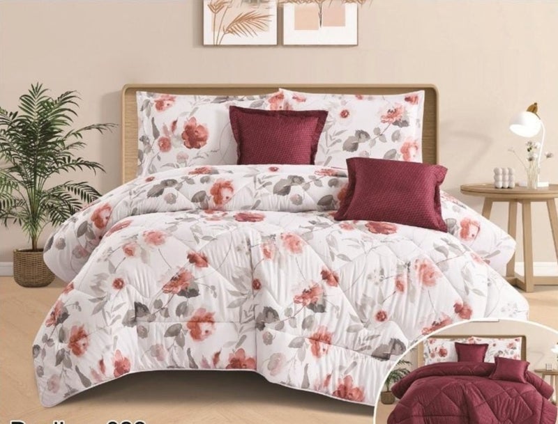 مفرش صيفي نفرين وجهين مكروفايبر 6قطع 260+240