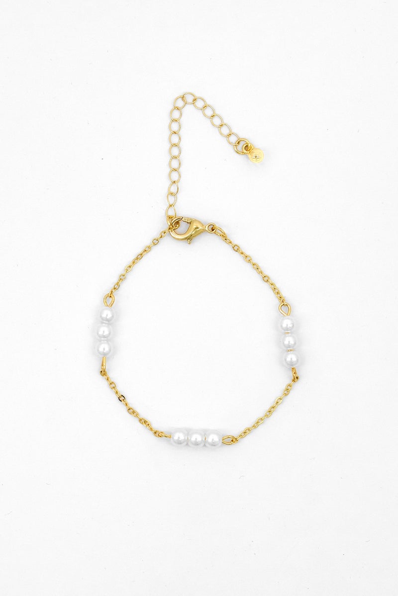 Caracol Women Gold Plated Pearl Bracelet, Gold  - Image 3