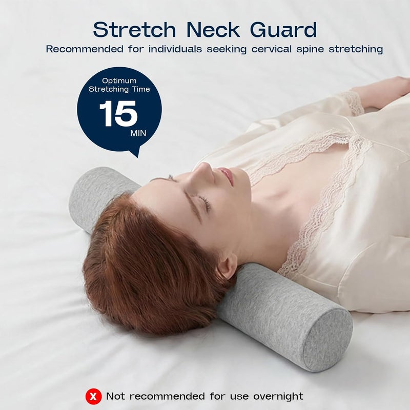 Forcanby Neck Roll Pillow, Round Memory Foam Neck Support Pillows, Round Neck Pillows, Cylinder Bolster Pillows for Bed, Couch, and Yoga, Ideal for Spine and Neck Support, Removable Washable Cover - Image 3