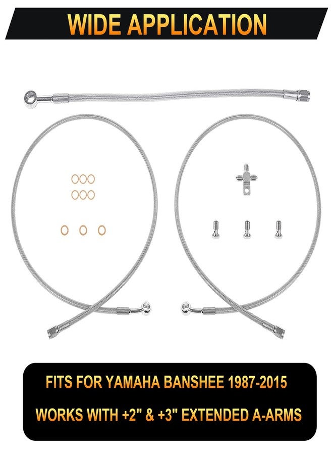 YMT Front Brake Line Kit 3line +2 inch Extended A-arms Fits for Yamaha Banshee 350 1987-2015 - Image 2