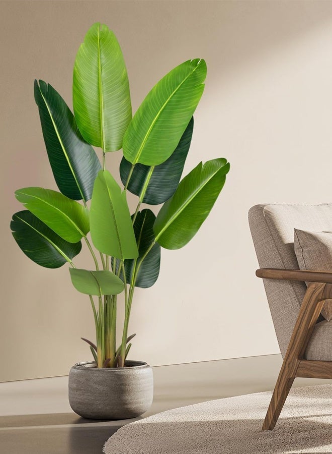 Artificial Banana Tree With Wide Faux Tropical Leaves, Adjustable Stems For DIY Shape, Lifelike Artificial Plant For Indoor Outdoor Home Office Decoration – Available in 120cm, 160cm, 180cm