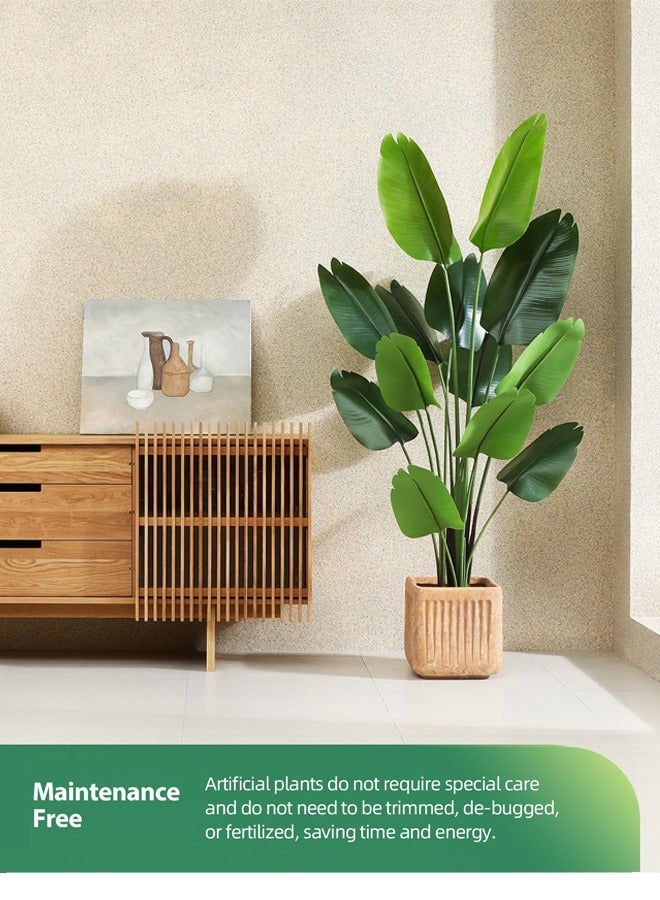Zvezvia Artificial Banana Tree With Wide Faux Tropical Leaves, Adjustable Stems For DIY Shape, Lifelike Artificial Plant For Indoor Outdoor Home Office Decoration – Available in 120cm, 160cm, 180cm - Image 2