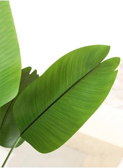 Zvezvia Artificial Bird of Paradise Plant: A faux palm tree perfect for indoor or outdoor modern decoration. It comes in a pot, making it an ideal housewarming gift for home or office.  - Image 3