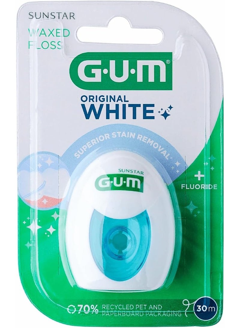 SUNSTAR G.U.M Original White Waxed Floss + Fluoride 30M - Image 1