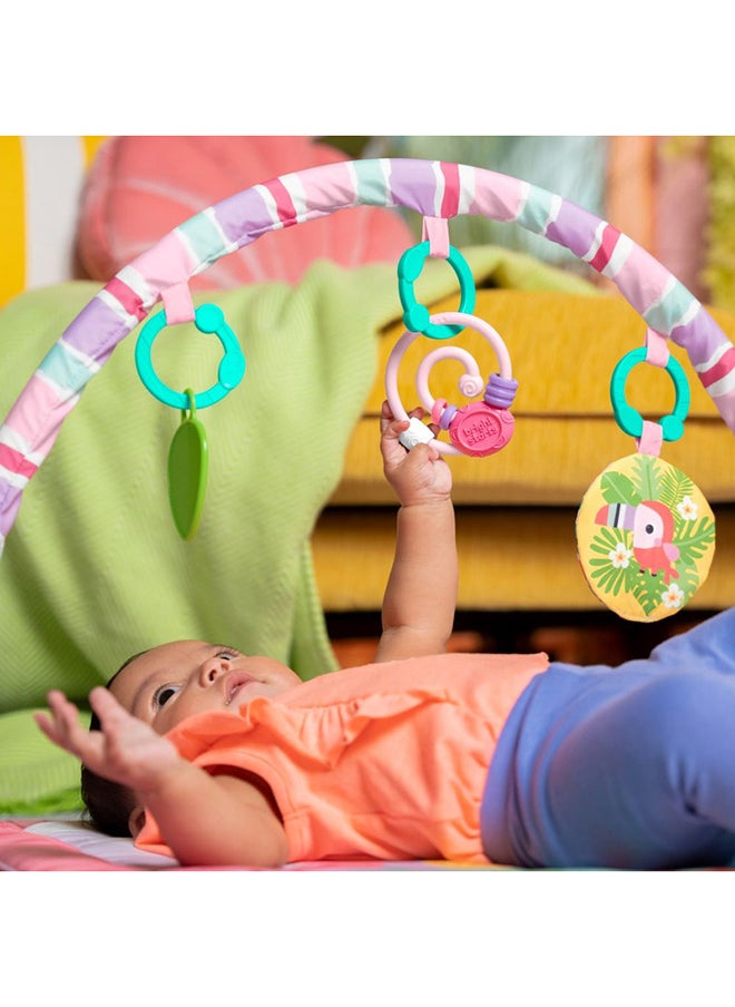Bright Starts - Bright Starts - Pink Palms Tiki Toy Bar Activity Gym, Includes 3 toys, 0-18 months - Image 1