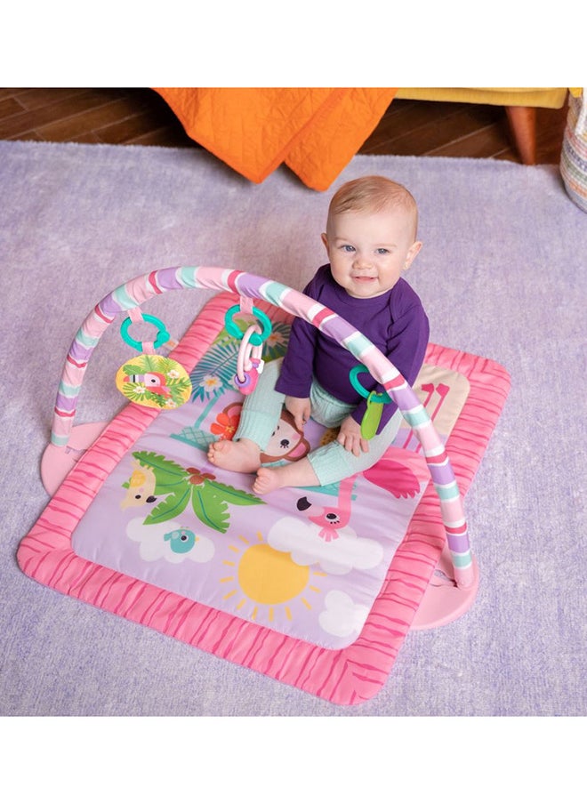 Bright Starts - Bright Starts - Pink Palms Tiki Toy Bar Activity Gym, Includes 3 toys, 0-18 months - Image 1