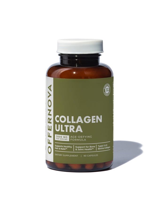 Offernova Colageno Hidrolizado Ultra - Capsulas 3000 MG - Rejuvenece tu Piel Huesos Articulaciones y Musculos - Image 1