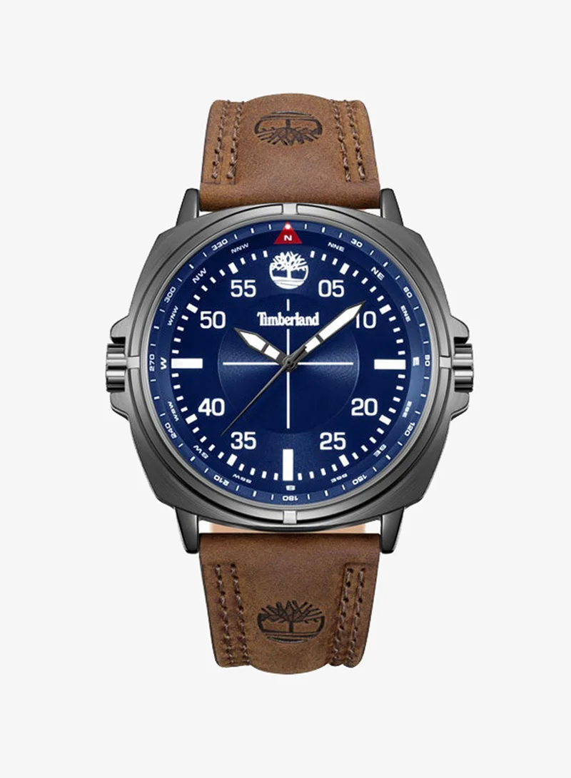 تمبرلاند Williston Blue Dial Leather Strap Analog Watch for Men, 48mm