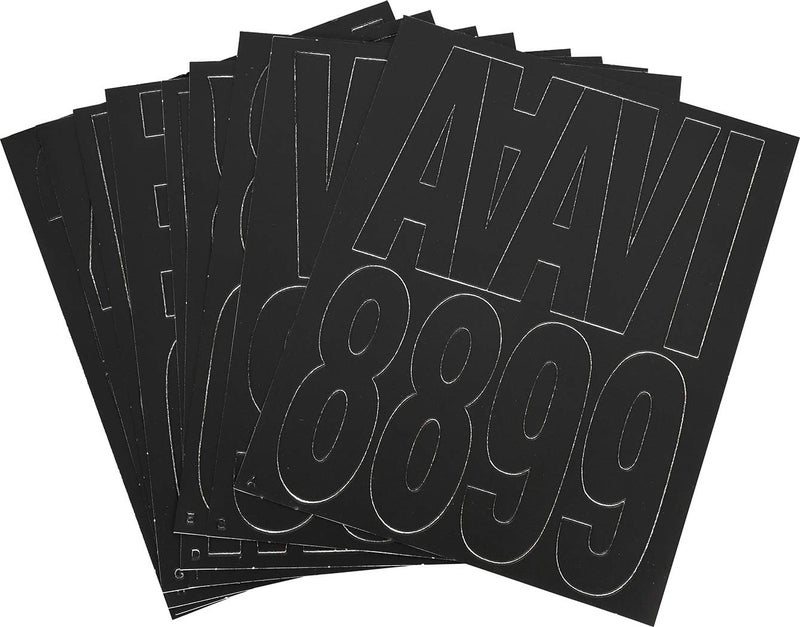 Hillman 847015 Black Vinyl Die-Cut Letters and Numbers Kit, 3-Inch Self-Adhesive for Boat Registration - Image 2