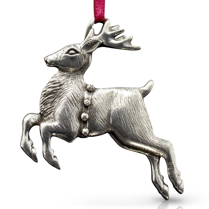 Danforth  Reindeer Christmas Ornament  Handcrafted Pewter Reindeer Ornaments for Christmas Tree  Made in USA