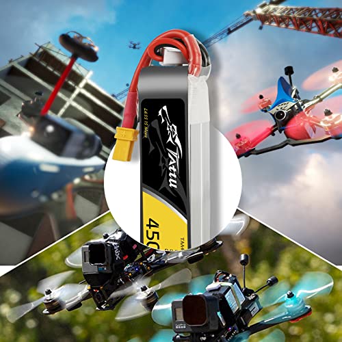 Tattu 4 Packs 450mAh 7.4V 75C 2S LiPo Battery Pack with XT30 Plug - Long Size for H Frame and BETAFPV 2S Whoop - Image 5