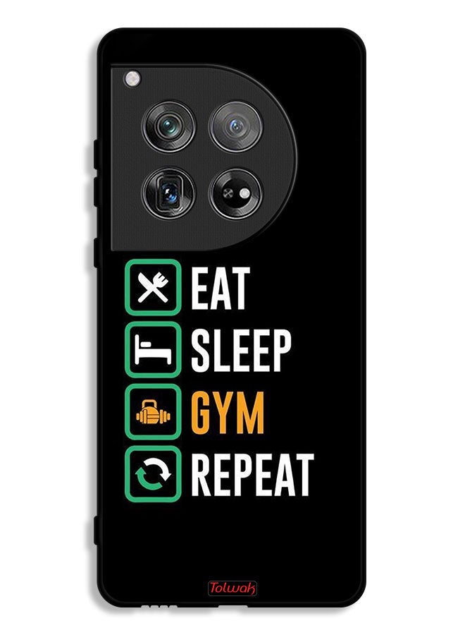 Tolwak OnePlus 12 Protective Case Cover Eat Sleep Gym Repeat - Image 1