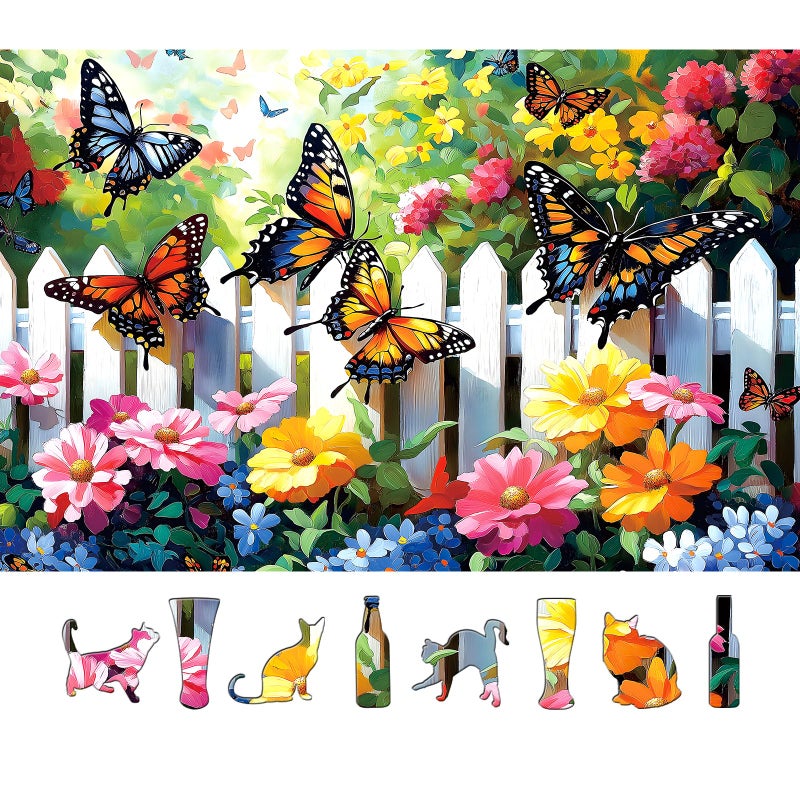 Blueforest 500Piece Jigsaw Puzzle for Adults Butterfly Garden Spring Colorful Flowers 500pc Adult Puzzles NatureThemed Flower Puzzle Challenging Yet Relaxing Activity Gift for Puzzle Lovers23x15 - Image 3