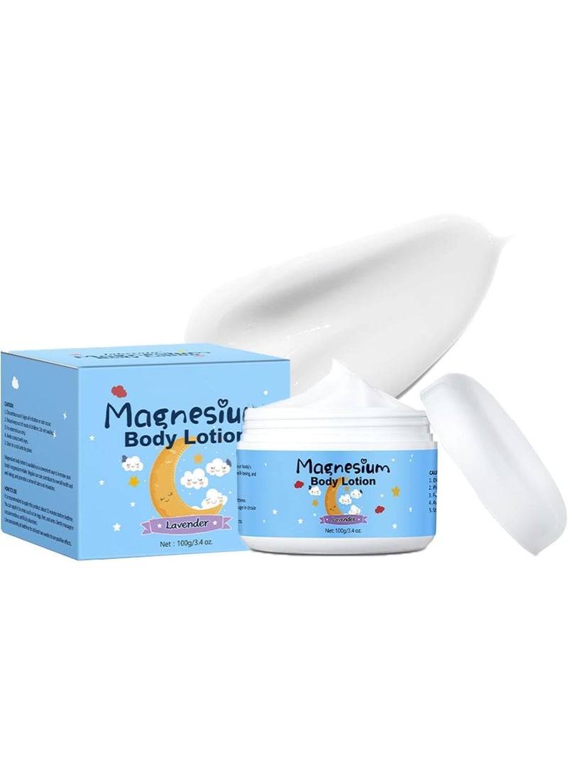SYOSI لوشن الجسم بالمغنيسيوم، لوشن الجسم للأطفال، مرطب الجسم، مساعد على النوم وتهدئة، يساعد في وقت النوم وتهدئة الليل، منتجات العناية ببشرة الجسم بدون ميلاتونين - Image 1